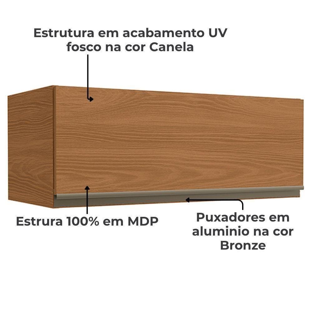 Armario Aereo Basculante 1 Porta 80 Cm Maxxi G773 Kappesberg Canela - 3