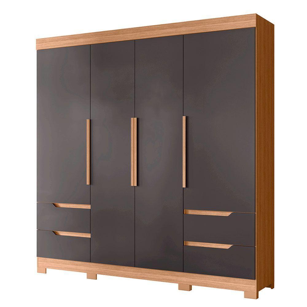 Guarda Roupa Vivacce Casal 4 Portas Albatroz Nature/titanium - 1