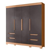 Guarda Roupa Vivacce Casal 4 Portas Albatroz Nature/titanium - 1