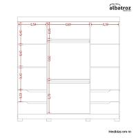 Guarda Roupa Vivacce Casal 4 Portas Albatroz Nature/titanium - 2
