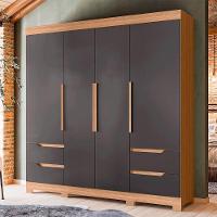 Guarda Roupa Vivacce Casal 4 Portas Albatroz Nature/titanium - 5