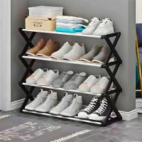 Sapateira Preta Organizadora Com 4 Prateleiras 08 Pares - 8