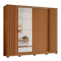 Guarda Roupa Jacarandá 4 Espelhos Ripado 1 Espelho Albatroz Jatobá/fendi Metallic - 1