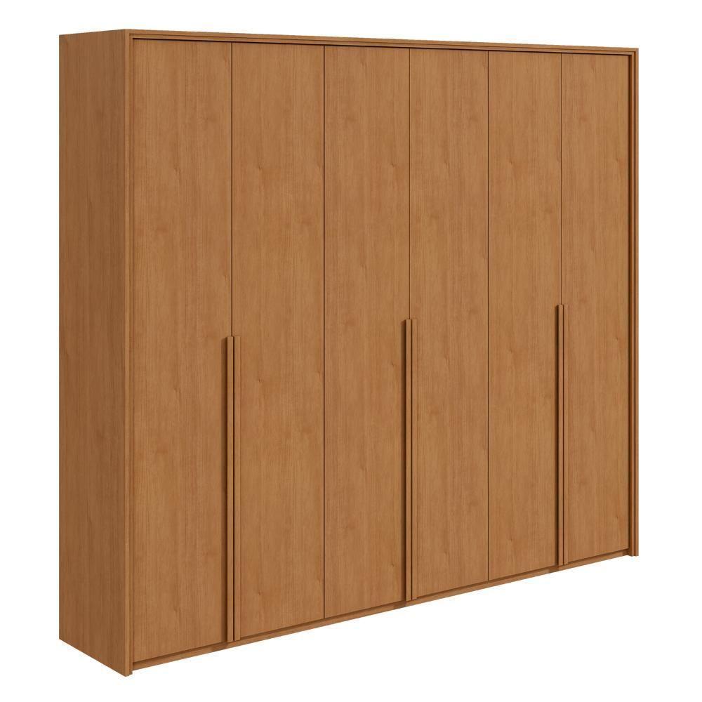 Guarda Roupa Casal 100% Mdf 6 Portas Easy Move 2,40 Amendoa Clean - 2