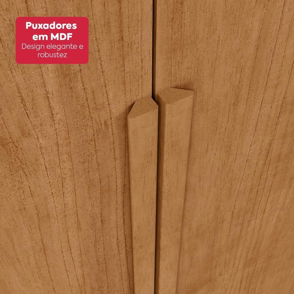 Guarda Roupa Casal 100% Mdf 6 Portas Easy Move 2,40 Amendoa Clean - 8