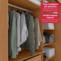 Guarda-roupa 2 Portas De Correr 2 Gavetas Easy Light Com Espelho E Pés Amendoa Clean/off White/amen - 5