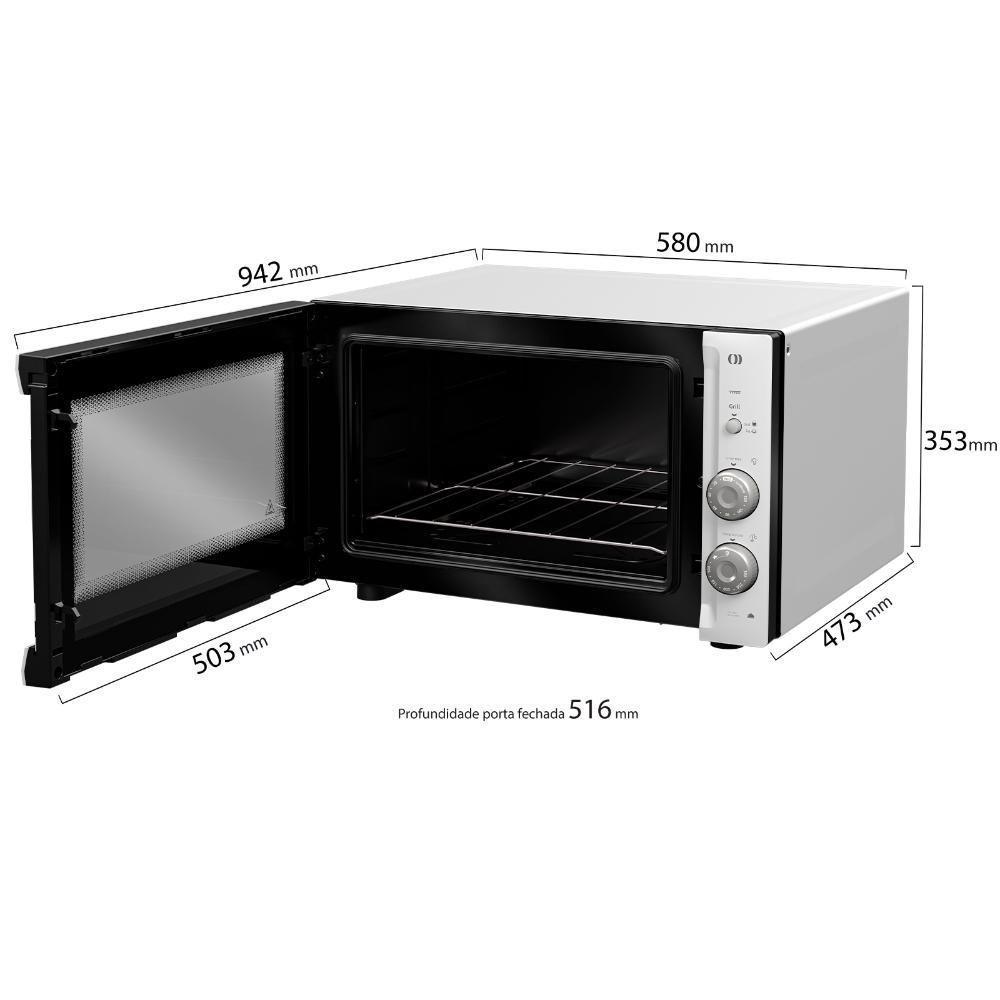 Forno Elétrico De Bancada Mueller 50 Litros E Vidro Duplo MFB50F Branco 220V - 9