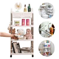 Prateleira Branca Multiuso 4 Andares Com 2 Gavetas Rodinhas - 2