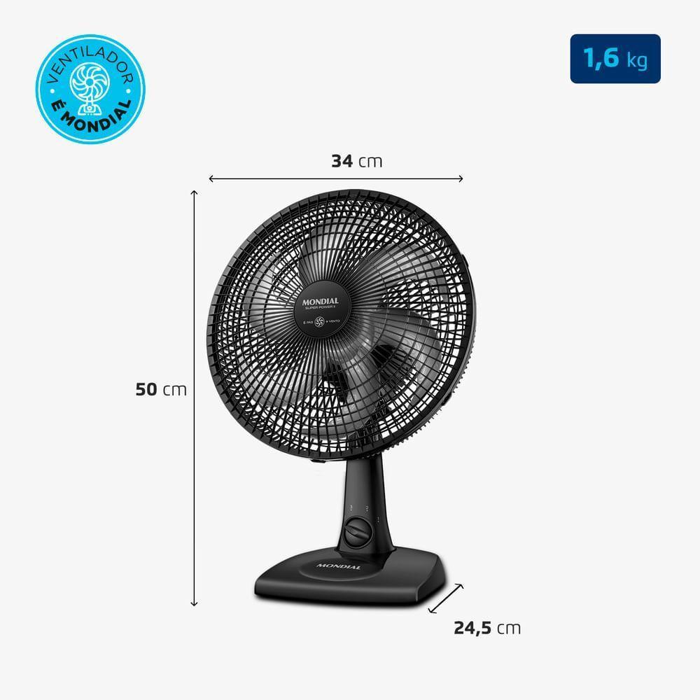 Ventilador De Mesa 30cm Super Power Ii Mondial Preto 60W NVSP-30-B2 110V - 6