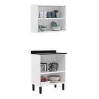 Paneleiro Itatiaia Em Aço Branco E Grafite 4 Portas 2 Vidros Florença - 2