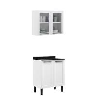 Paneleiro Itatiaia Em Aço Branco 4 Portas 2 Vidros Florença - 1