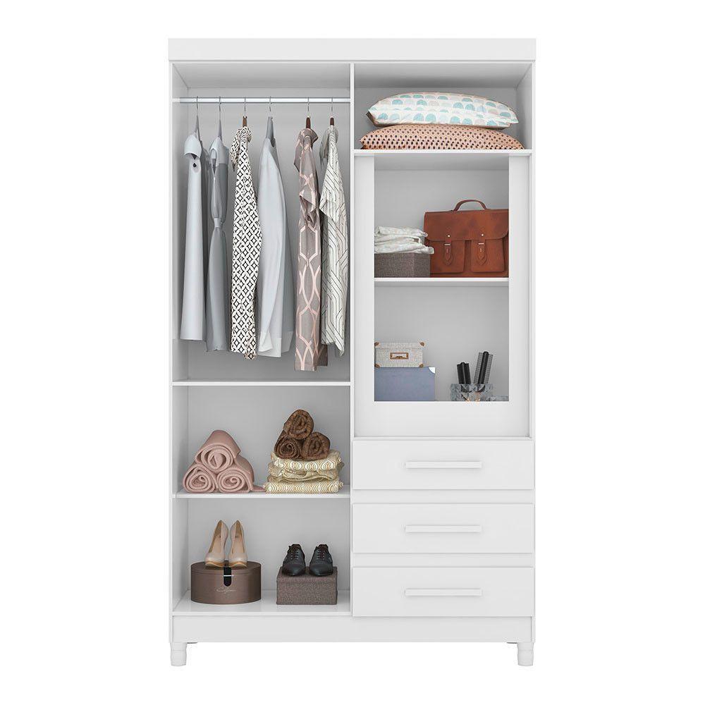 Guarda Roupa Fusion Solteiro 4 Portas Com Espelho Albatroz Quadriflex-branco, Azul, Rosa, Titanium - 5