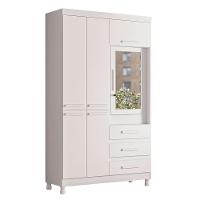 Guarda Roupa Fusion Solteiro 4 Portas Com Espelho Albatroz Quadriflex-branco, Azul, Rosa, Titanium - 3