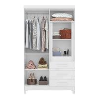 Guarda Roupa Fusion Solteiro 4 Portas Com Espelho Albatroz Quadriflex-branco, Azul, Rosa, Titanium - 5