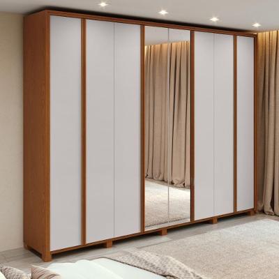 Guarda Roupa Casal Easy Glow 8 Portas Bater 6 Gavetas Frassino-Off White MDF