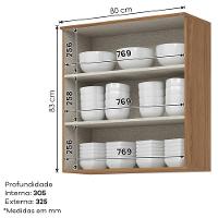 Armario Aereo 2 Portas 80 Cm Mdp Requinte C632 Henn Nature - 3