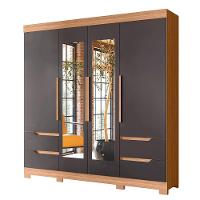 Guarda Roupa Vivacce Casal 4 Portas Com Espelho Albatroz Nature/titanium - 1