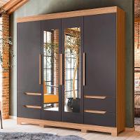 Guarda Roupa Vivacce Casal 4 Portas Com Espelho Albatroz Nature/titanium - 2