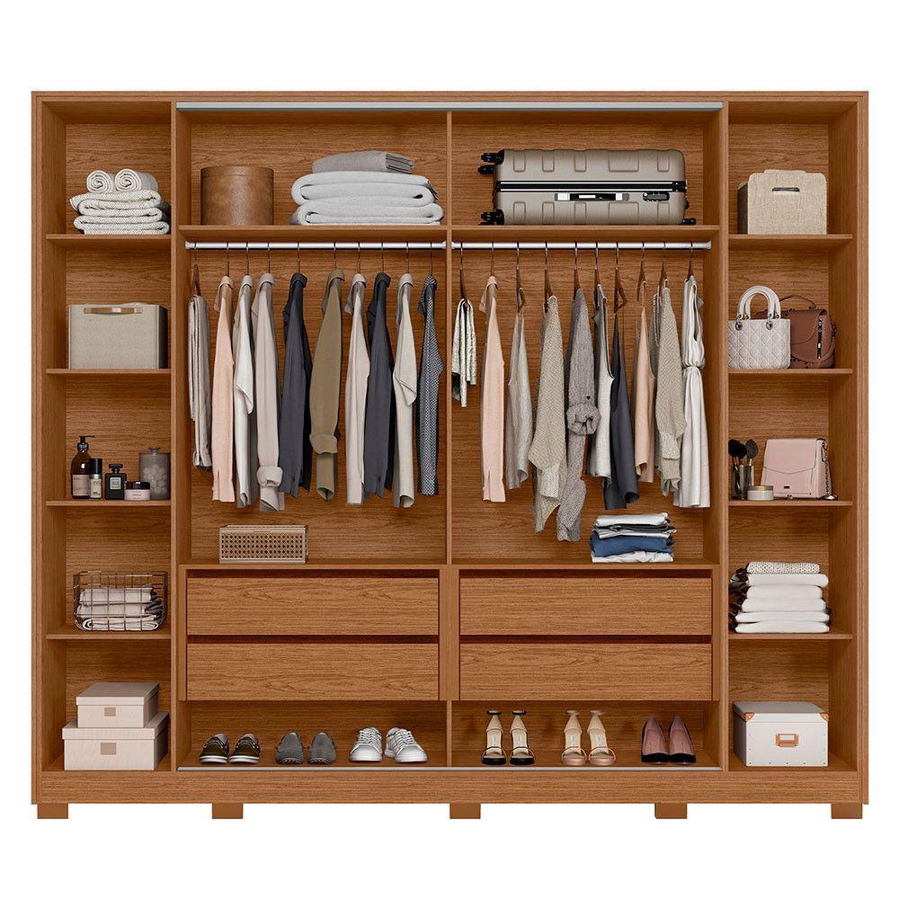 Guarda Roupa Jacarandá Ripado Com Portas De Correr Albatroz Jatobá/fendi Metallic - 5