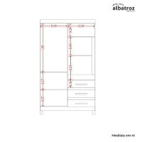 Guarda Roupa Fusion Solteiro 4 Portas Com Espelho Albatroz Nature/titanium