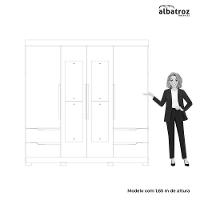 Guarda Roupa Vivacce Casal 4 Portas Com Espelho Albatroz Jatobá/fendi Metallic - 6