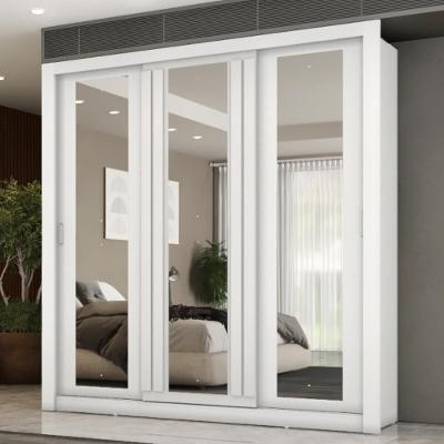 Guarda Roupa Casal 3 Portas Doha 2 Gavetas Carraro Ripado Branco