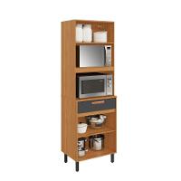 Paneleiro Itatiaia 2 Portas 1 Gaveta Grafite Nápoles - 2