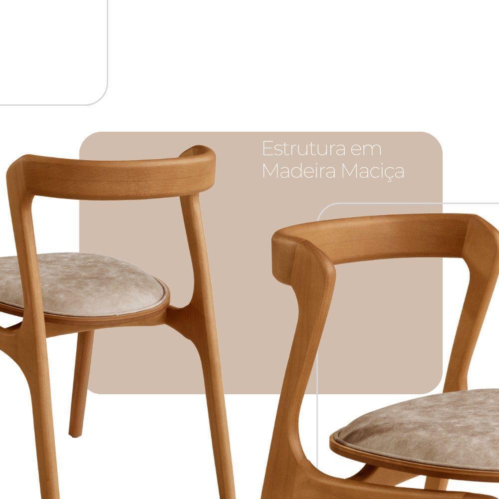 Conjunto Com 2 Cadeiras Madeira Solaris Moderna Mobilia Milano / Imbuia Nat. - 3