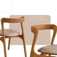 Conjunto Com 2 Cadeiras Madeira Solaris Moderna Mobilia Milano / Imbuia Nat. - 3