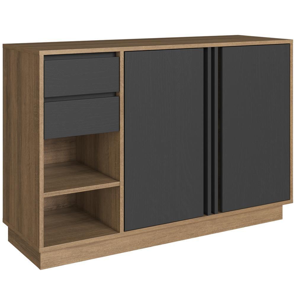 Balcao Office Para Escritorio 2p 2g 110 Cm Ab5200 Faem Mel Grafite - 1