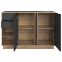 Balcao Office Para Escritorio 2p 2g 110 Cm Ab5200 Faem Mel Grafite - 2