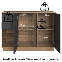 Balcao Office Para Escritorio 2p 2g 110 Cm Ab5200 Faem Mel Grafite