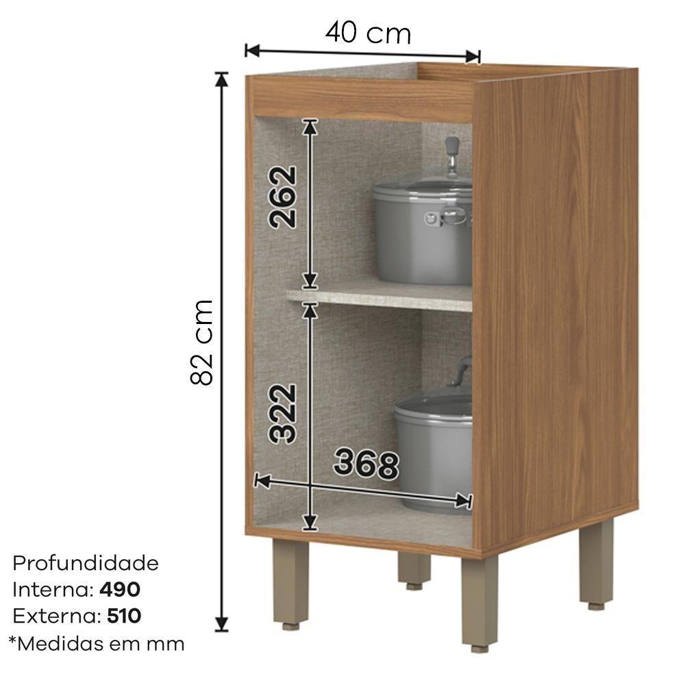 Balcao Com Tampo 1 Porta 40 Cm Requinte Henn Nature Areia - 3