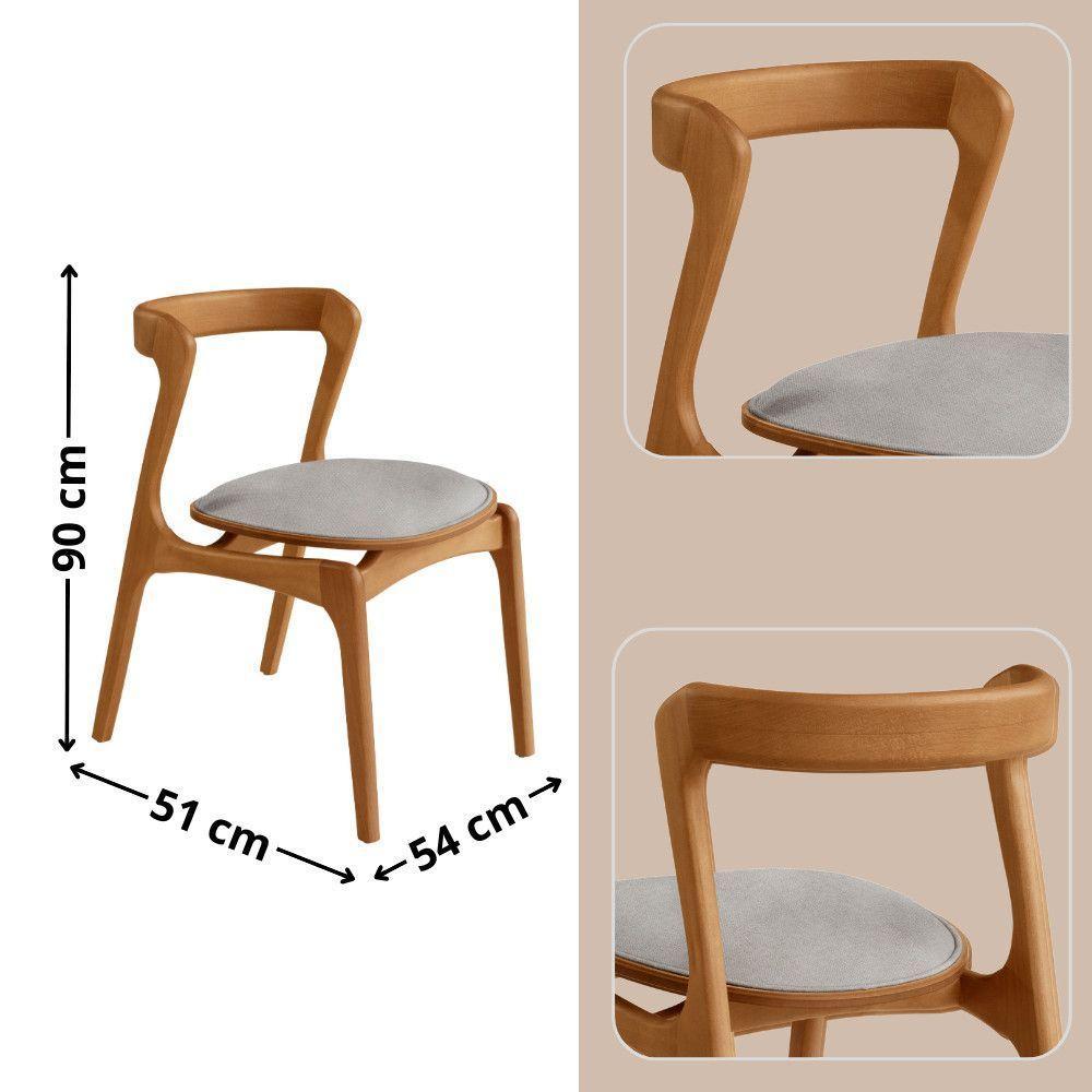 Conjunto Com 2 Cadeiras Madeira Solaris Moderna Mobilia Luna / Imbuia Nat. - 2