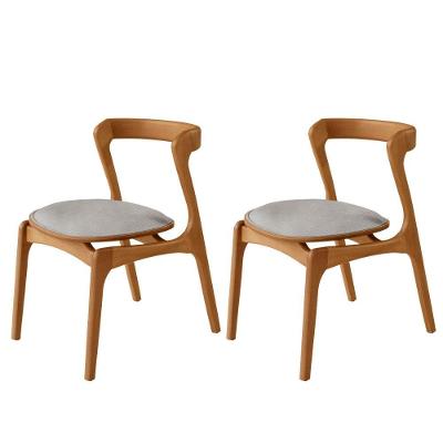 Conjunto Com 2 Cadeiras Madeira Solaris Moderna Mobilia Luna / Imbuia Nat.