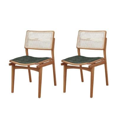 Conjunto Com 2 Cadeiras Madeira Eva Premium Luna / Imbuia Nat.