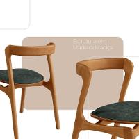 Conjunto Com 2 Cadeiras Madeira Solaris Moderna Mobilia Jade / Imbuia Nat. - 3