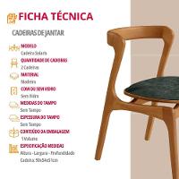 Conjunto Com 2 Cadeiras Madeira Solaris Moderna Mobilia Jade / Imbuia Nat. - 4