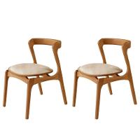 Conjunto Com 2 Cadeiras Madeira Solaris Moderna Mobilia Linho Off / Imbuia Nat. - 1