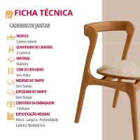 Conjunto Com 2 Cadeiras Madeira Solaris Moderna Mobilia Linho Off / Imbuia Nat. - 4