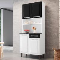 Kit De Cozinha Compacta Branca E Preta Em Aço 4 Portas 1 Gaveta Pratika - 1