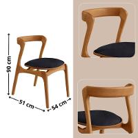 Conjunto Com 2 Cadeiras Madeira Solaris Moderna Mobilia Linho Preto / Imbuia Nat. - 2