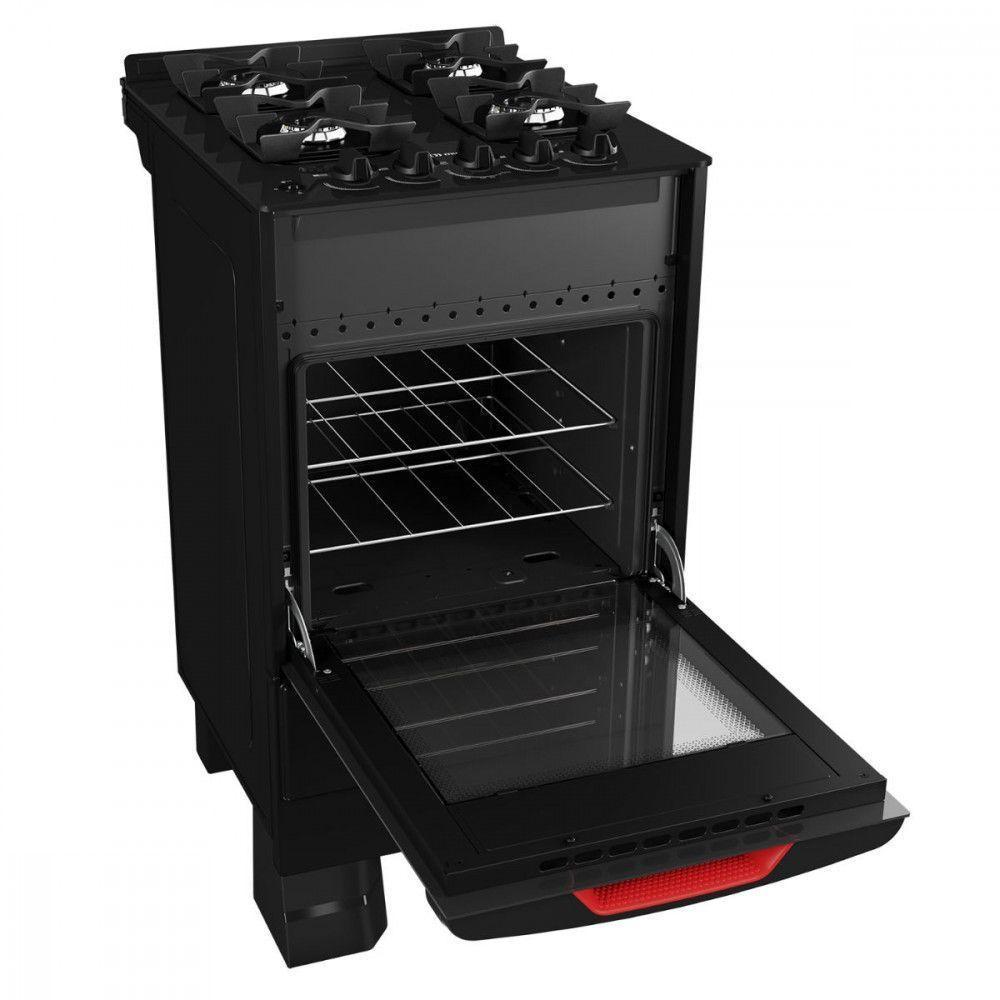 Fogão Mueller 4 Bocas Com Mesa De Vidro E Grades De Ferro MFV4BF Preto Bivolt - 2