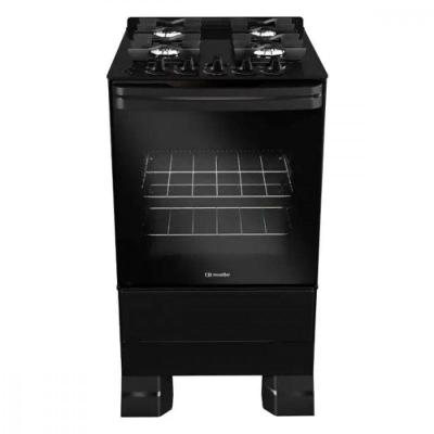 Fogão 4 Bocas de Piso a Gás Mueller MFV4BF Mesa de Vidro Temperado Preto Bivolt