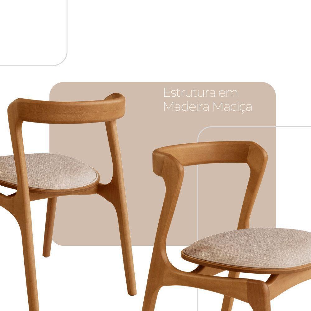 Conjunto Com 2 Cadeiras Madeira Solaris Moderna Mobilia Brisa/ Imbuia Nat. - 2