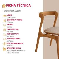 Conjunto Com 2 Cadeiras Madeira Solaris Moderna Mobilia Brisa/ Imbuia Nat. - 4