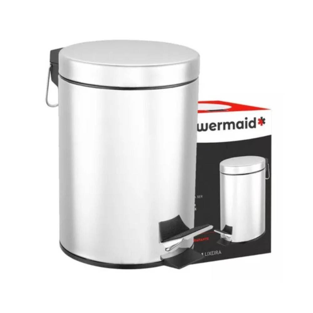 Lixeira Aço Inox Redonda Multiuso 12 Litros Cesto Removível - 3