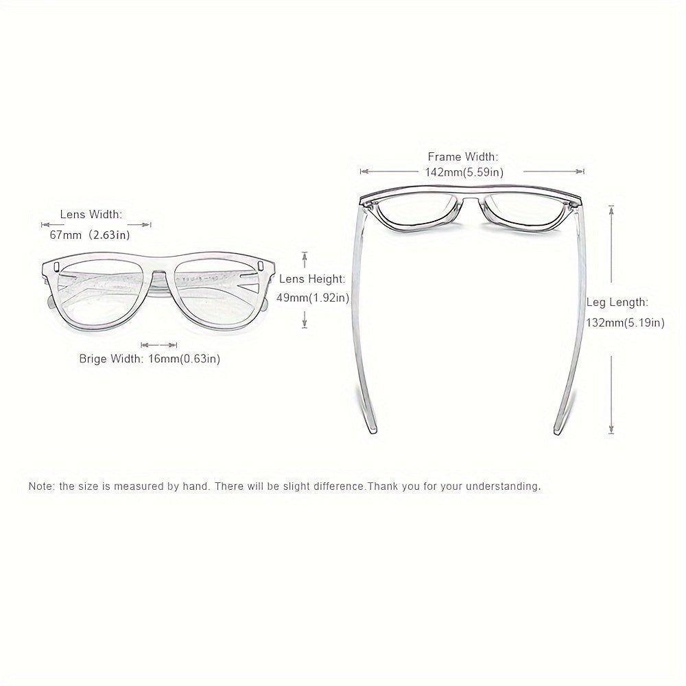 Óculos Com Design Madeira Quadrada Elegante, Lentes Polarizadas Madeira De Nogueira Vermelha - 2