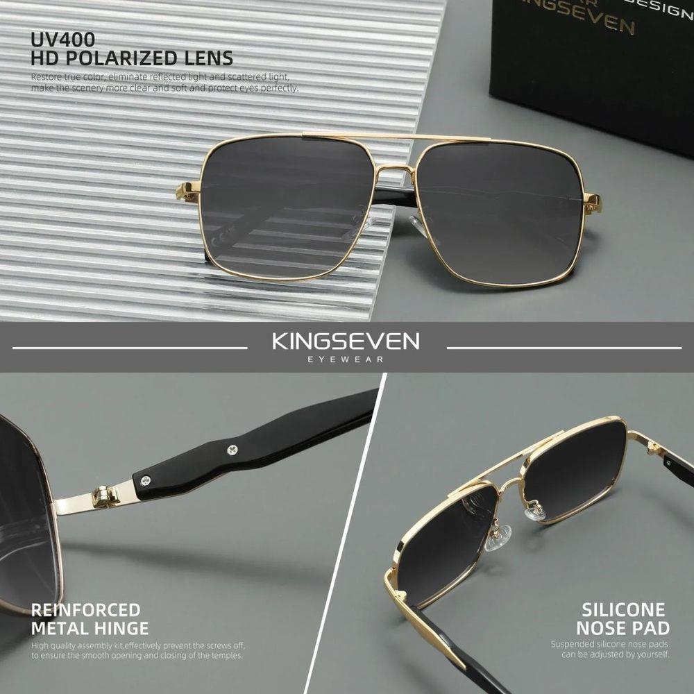 Óculos 2024 Design Polarização Uv400 Proteção De Luxo Dourado - 2