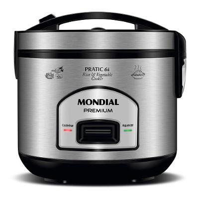 Panela Elétrica de Arroz Mondial Pratic 6I PE-43-6X Antiaderente Preto 400W 220V